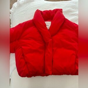 khy red puffer coat never worn